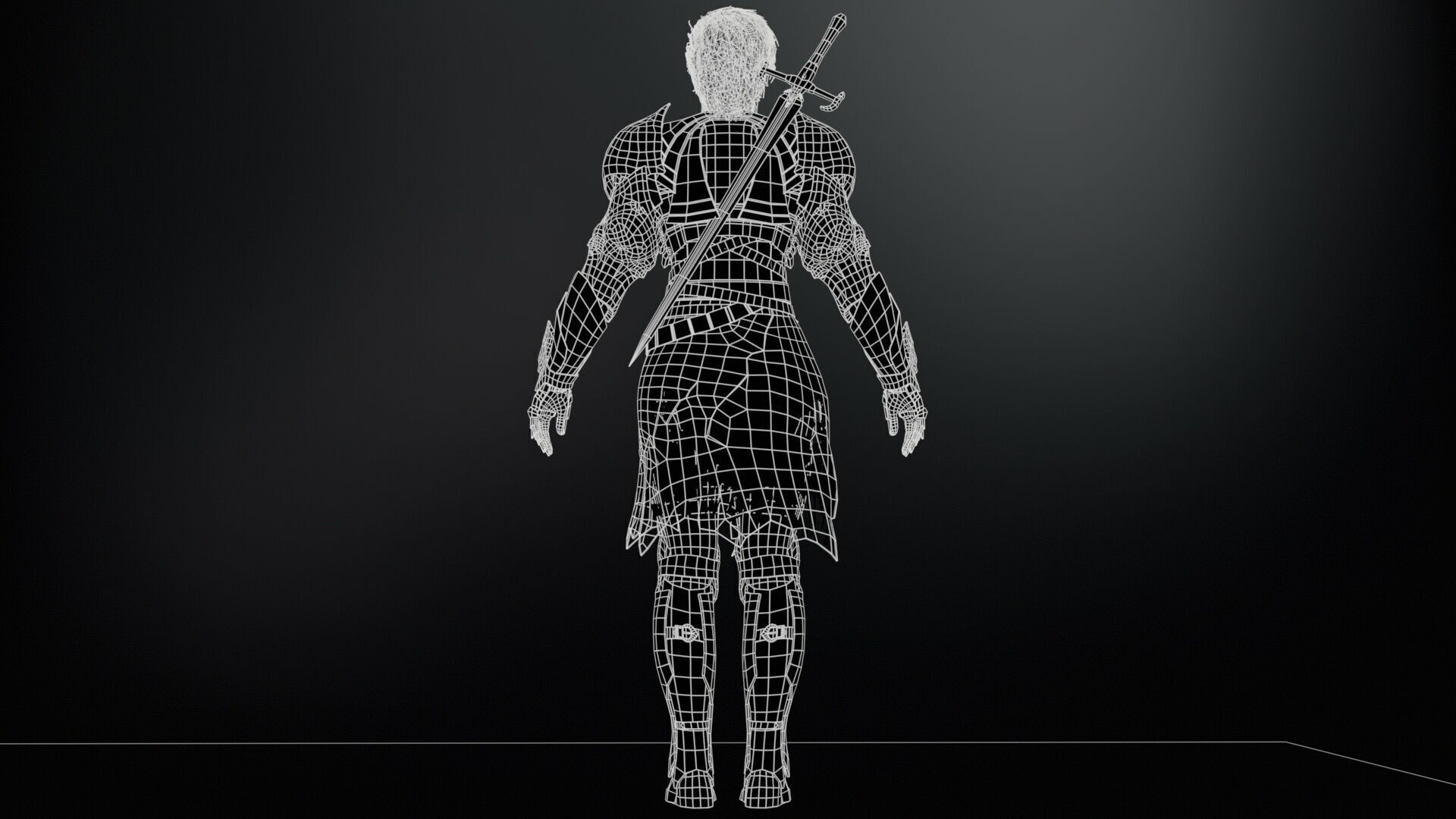 KnightGirl2 Low-poly 3D model_15