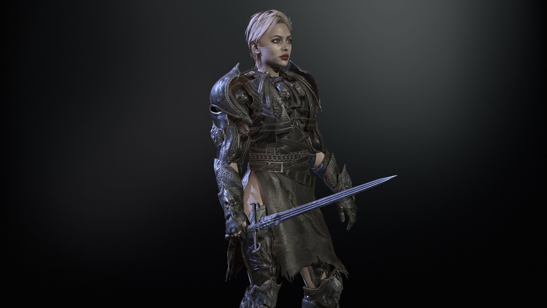 KnightGirl2 Low-poly 3D model_20