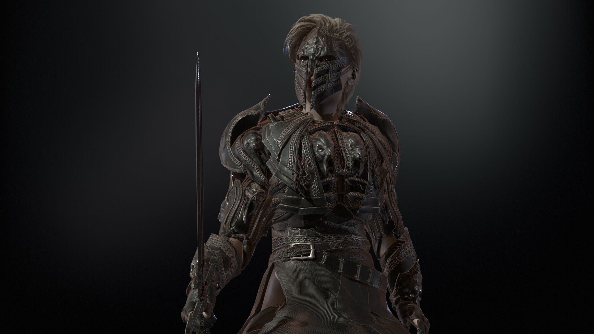 KnightGirl2 Low-poly 3D model_34