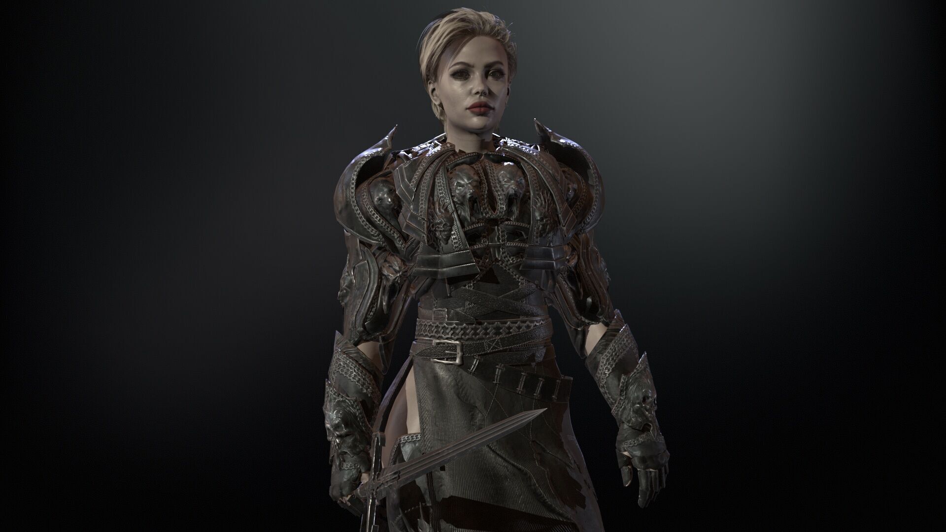 KnightGirl2 Low-poly 3D model_28