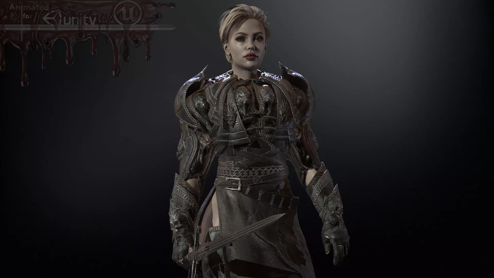 KnightGirl2 Low-poly 3D model_0