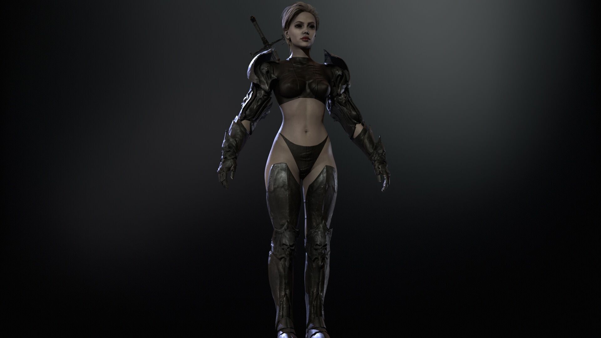 KnightGirl2 Low-poly 3D model_9