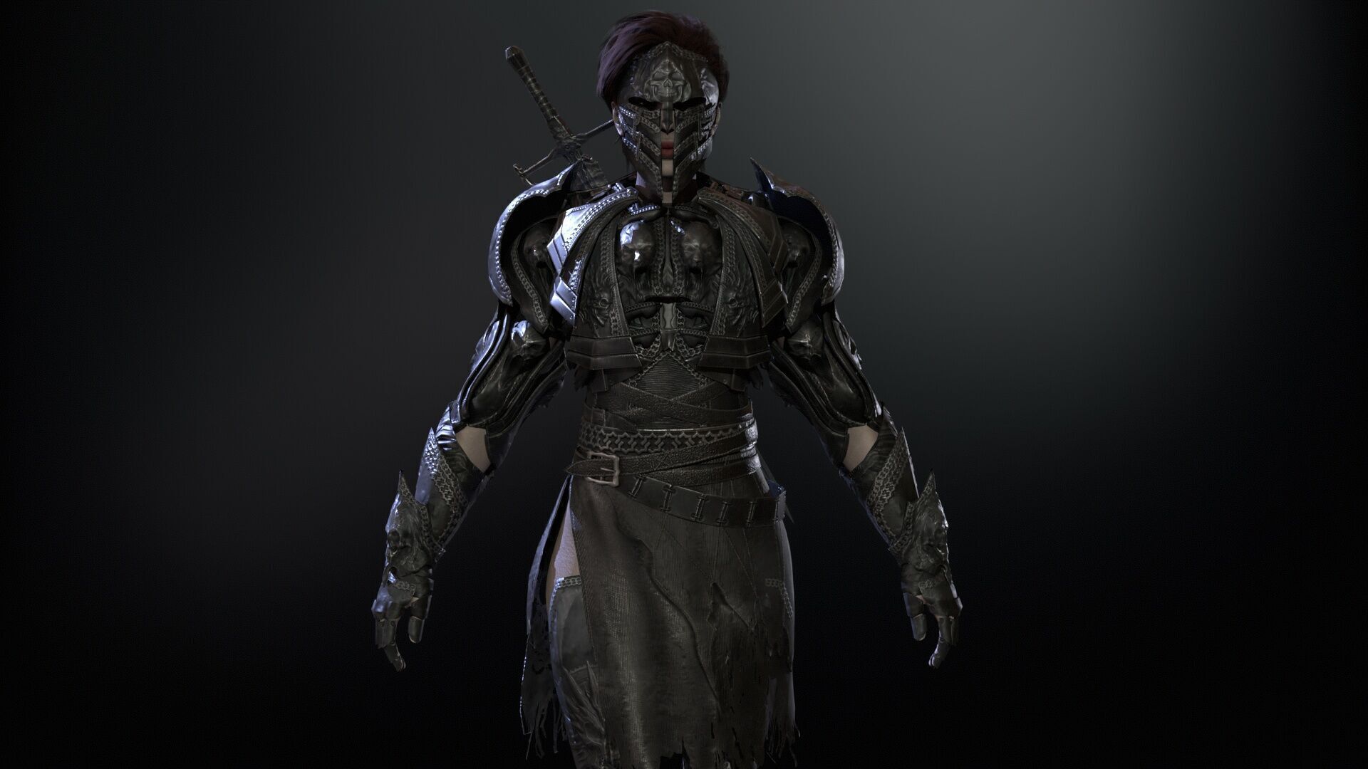 KnightGirl2 Low-poly 3D model_25