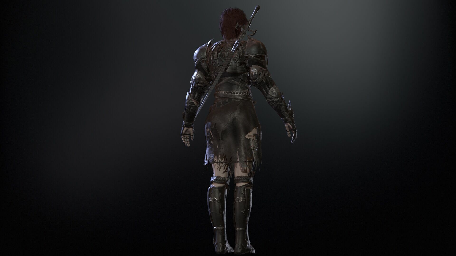 KnightGirl2 Low-poly 3D model_21