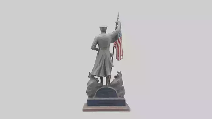 The Bravery of Patriots statue model Low-poly 3D model
