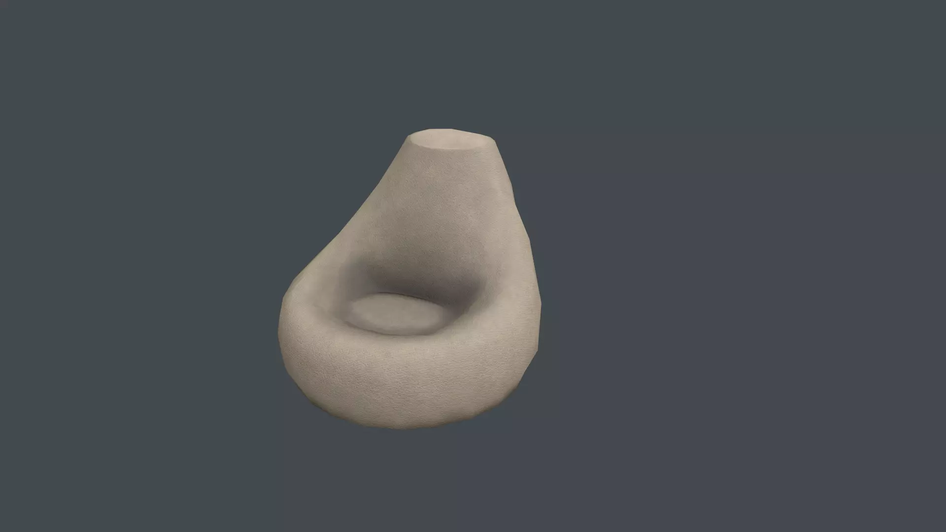 Bean chair Low-poly 3D model_0