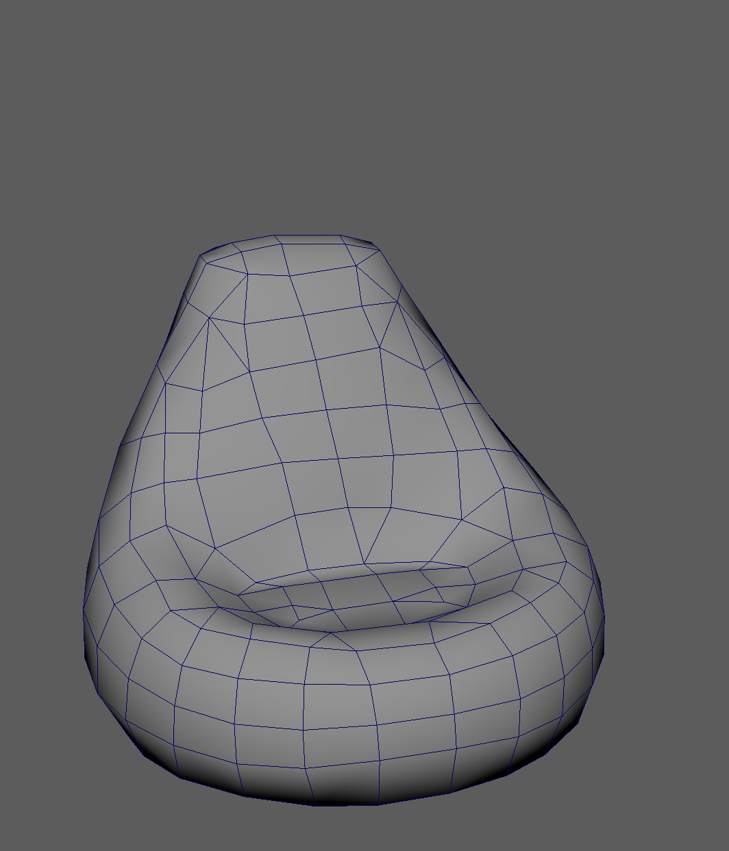 Bean chair Low-poly 3D model_7
