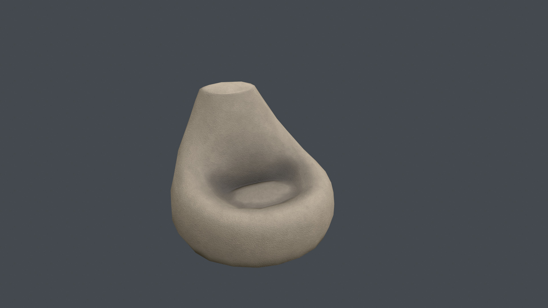 Bean chair Low-poly 3D model_2