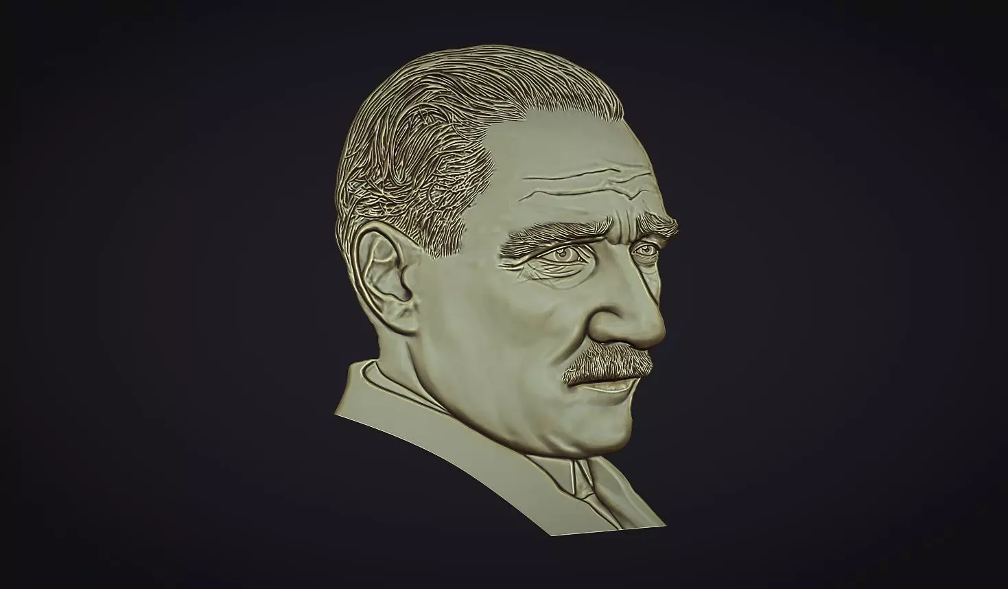 Gazi Mustafa Kemal Ataturk Bas Relief 3D print model