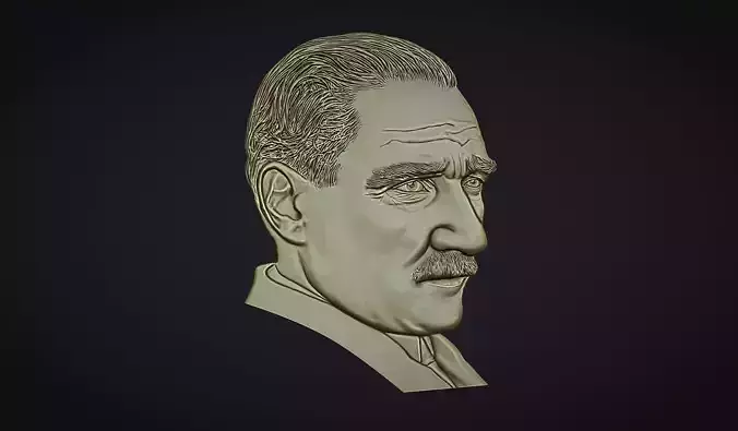Gazi Mustafa Kemal Ataturk Bas Relief 3D print model