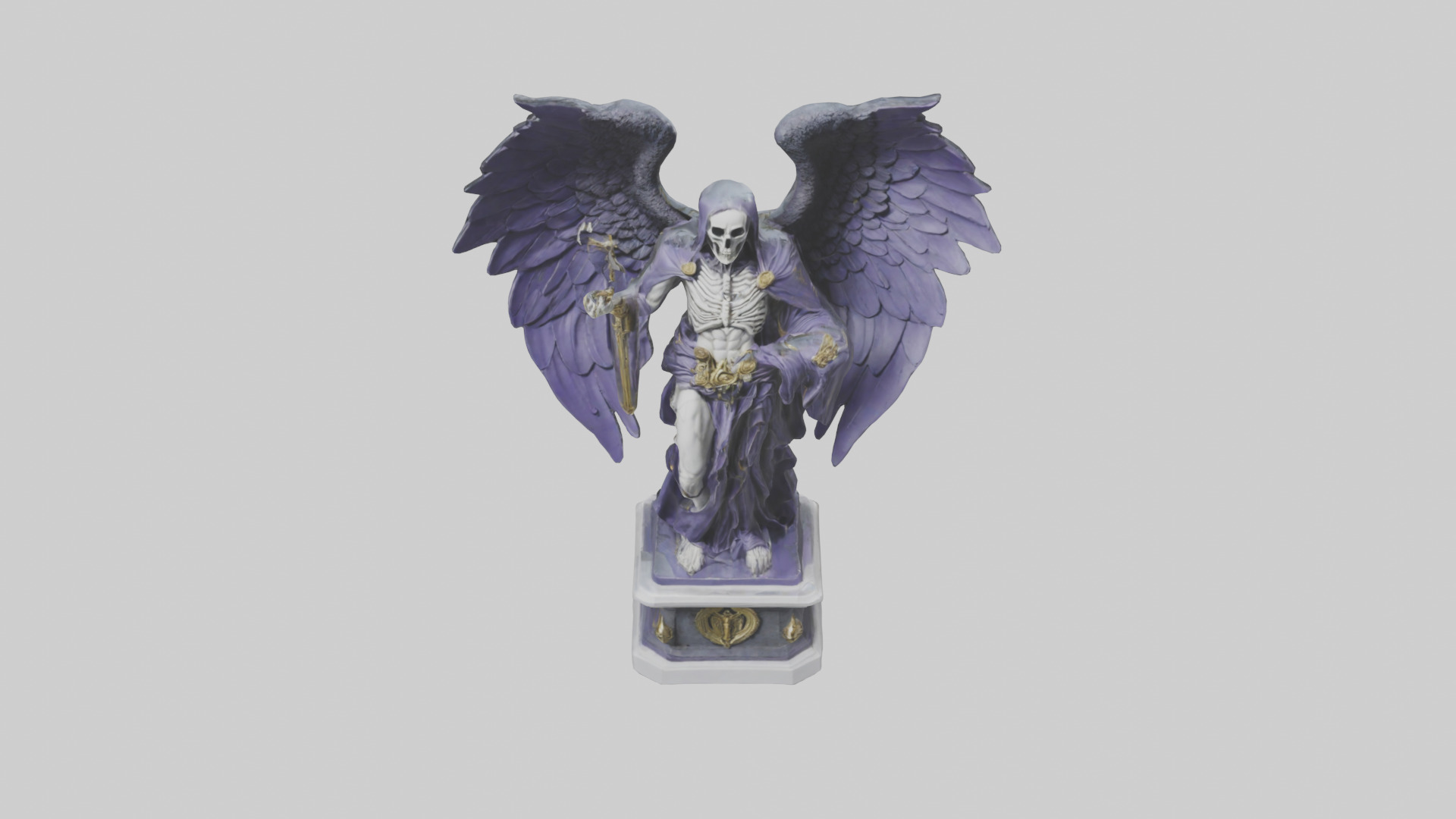 Thanatos statue model Low-poly 3D model_16