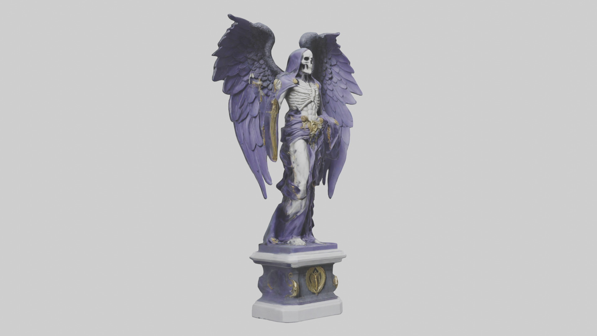 Thanatos statue model Low-poly 3D model_11