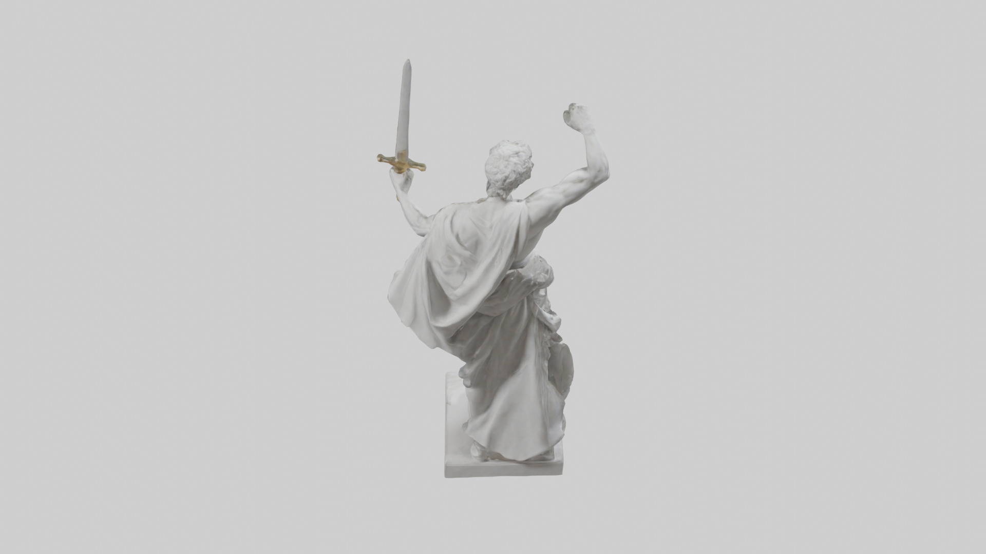 Classical Hero statue model 3D model_15