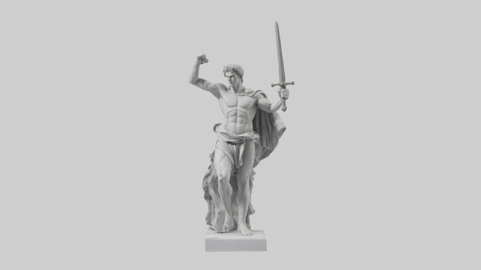 Classical Hero statue model 3D model_9