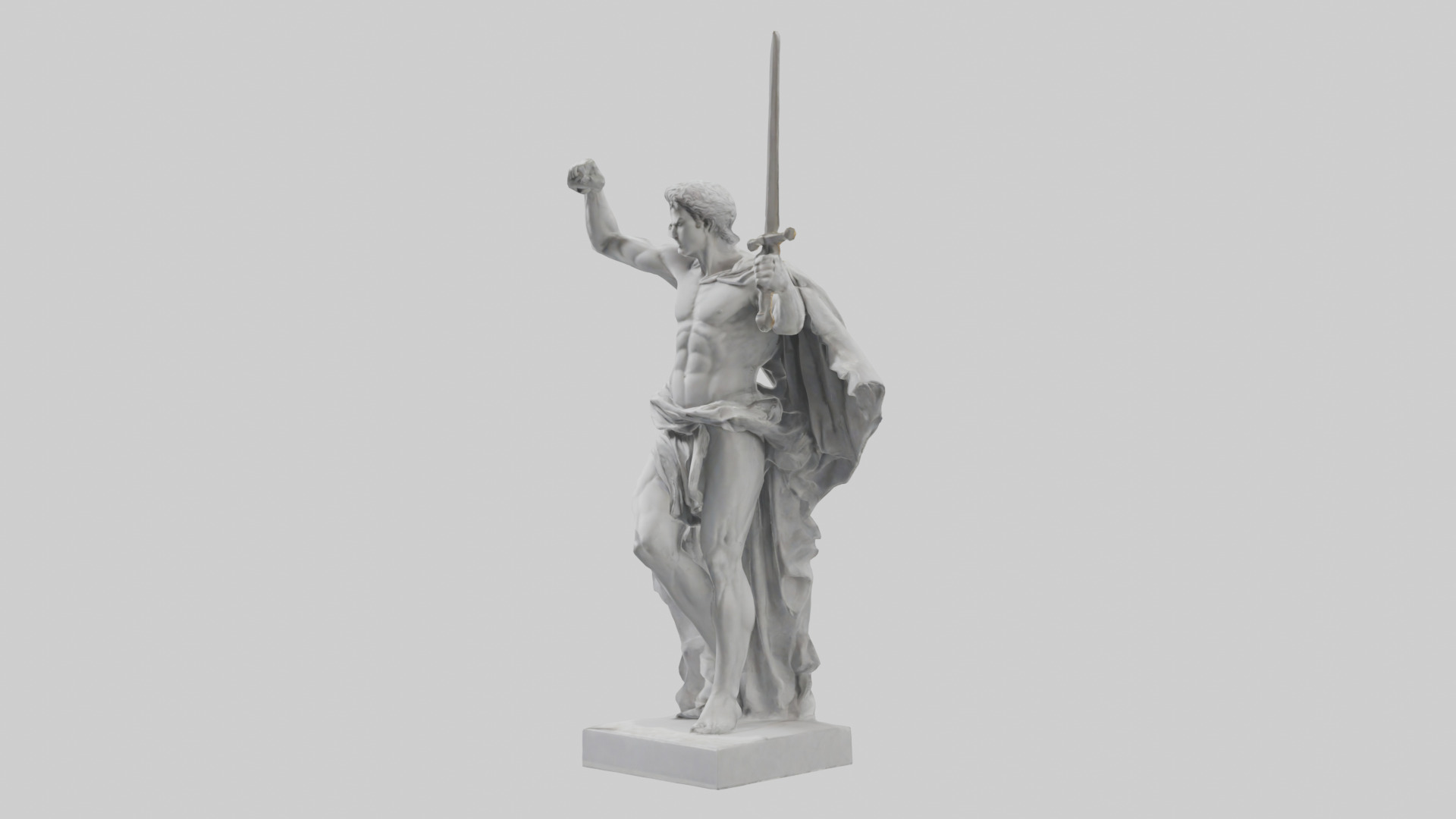 Classical Hero statue model 3D model_8