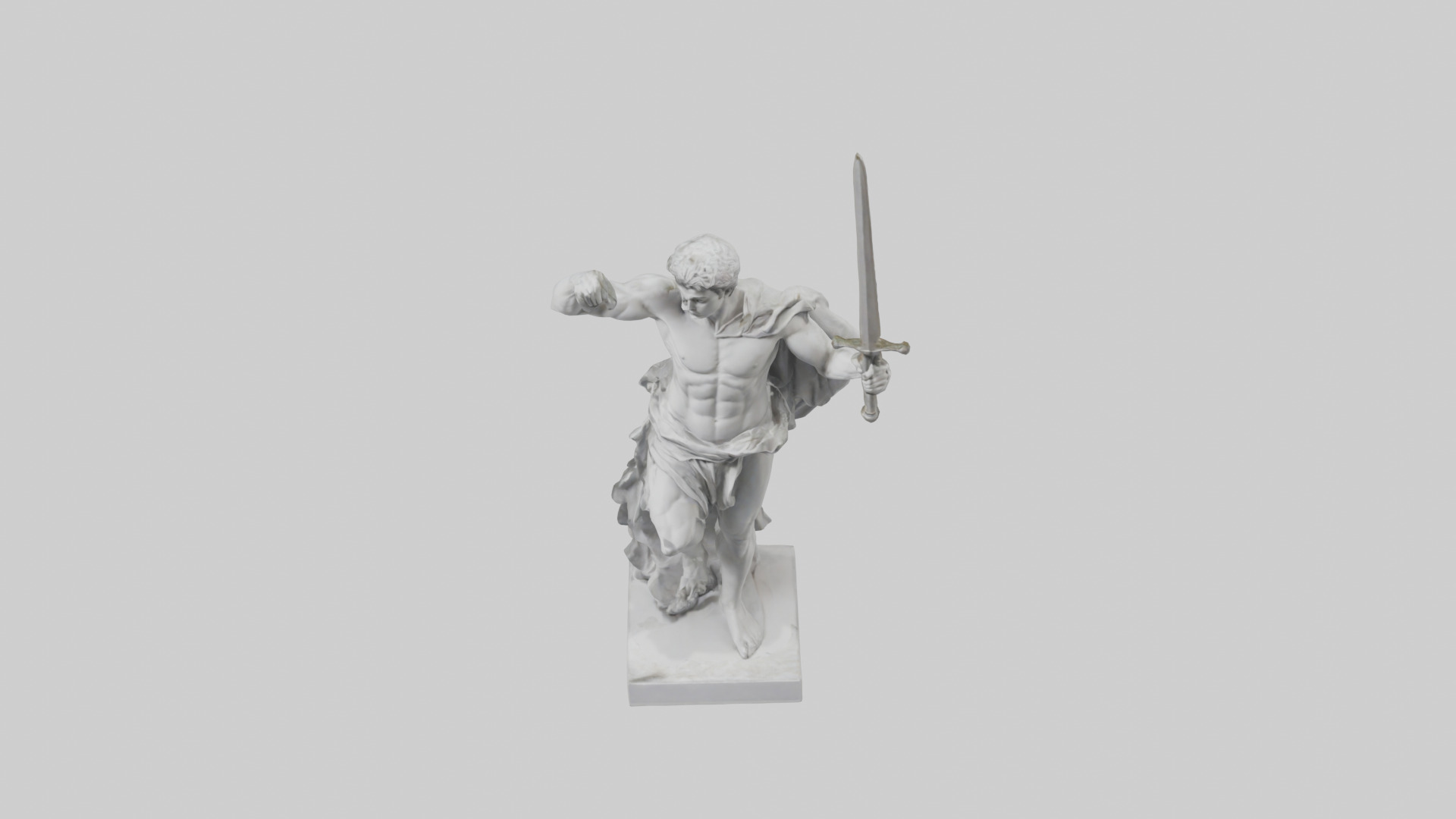 Classical Hero statue model 3D model_16