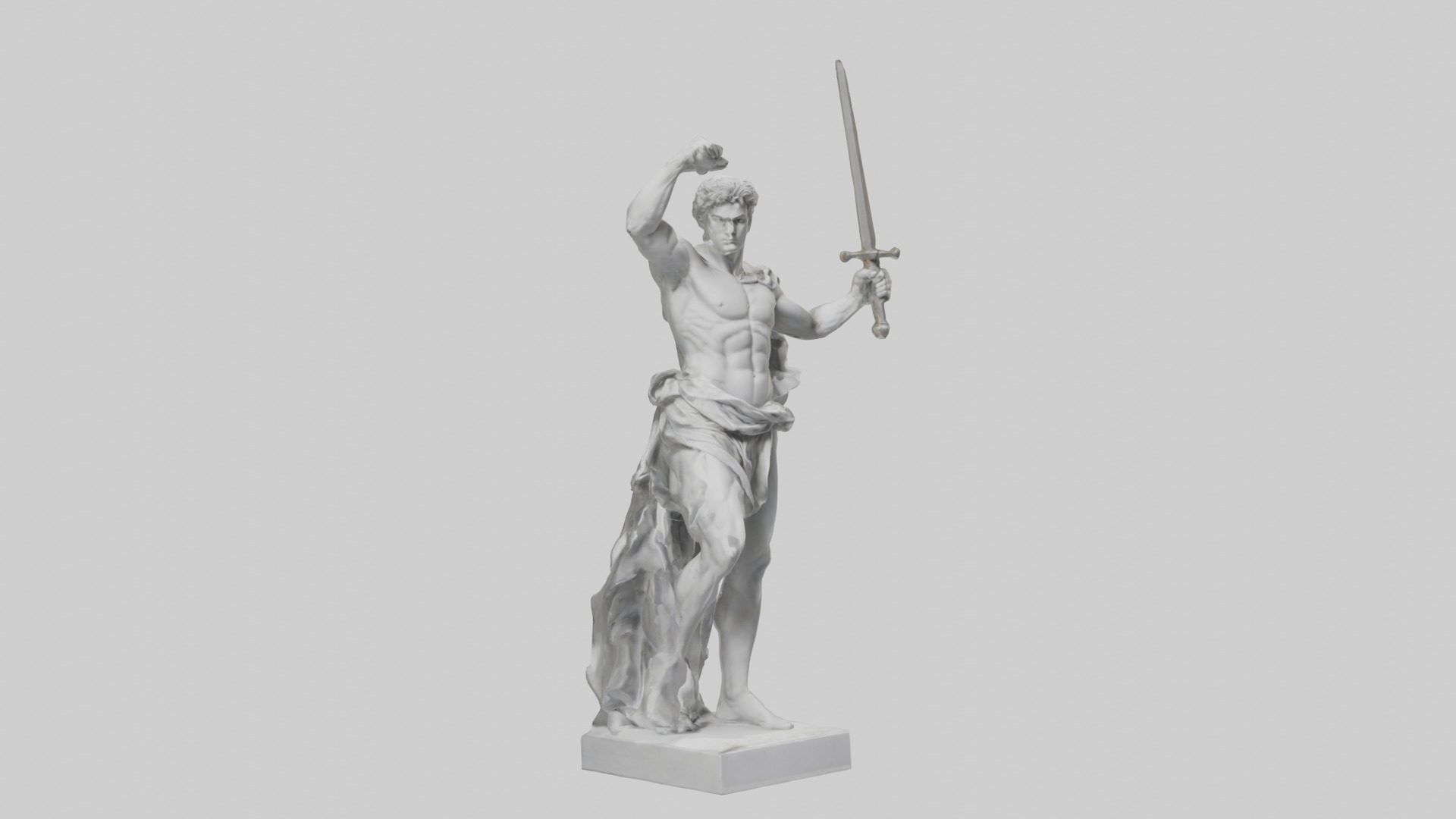 Classical Hero statue model 3D model_11