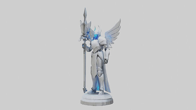 TechnoPaladin statue model Low-poly 3D model