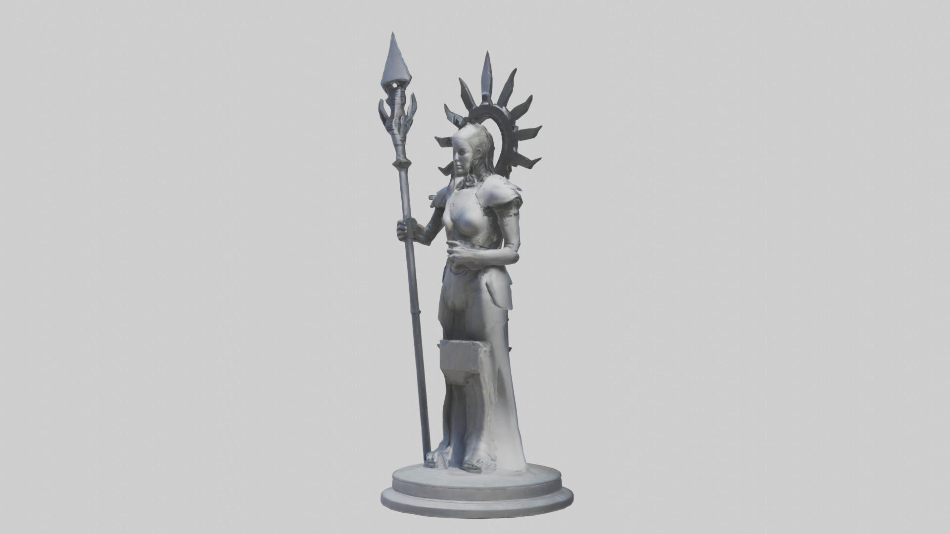 TechnoMage statue model Low-poly 3D model_7