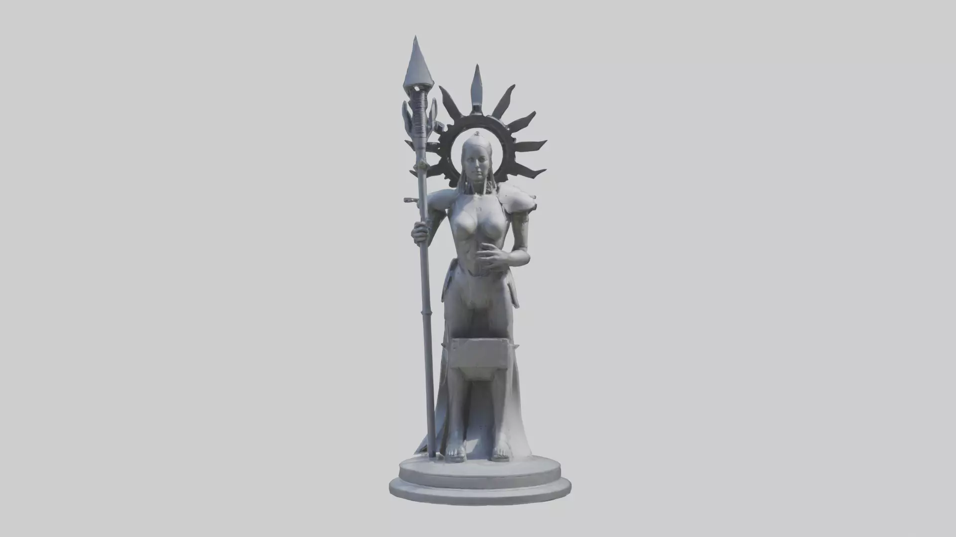 TechnoMage statue model Low-poly 3D model_0