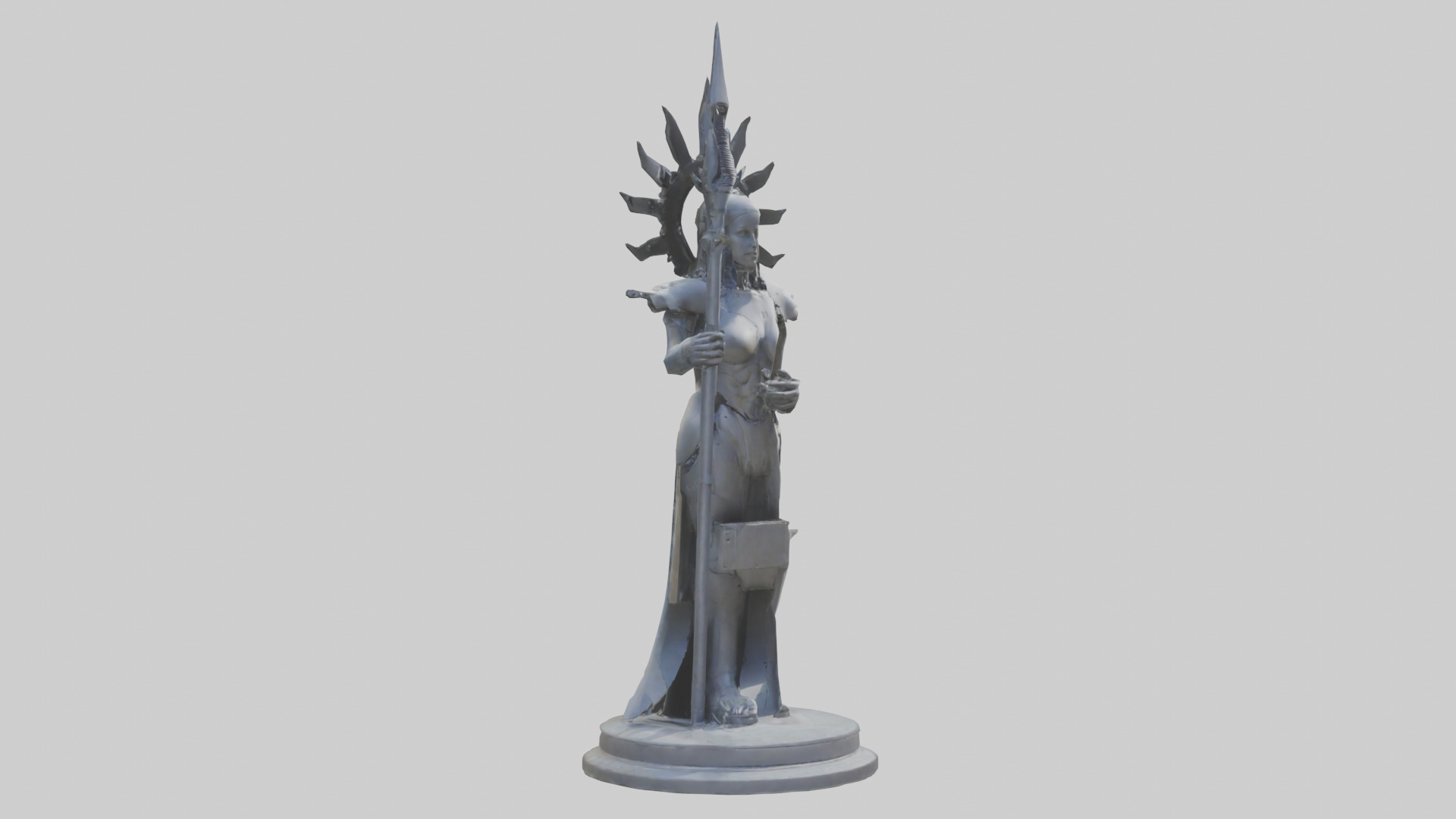 TechnoMage statue model Low-poly 3D model_6