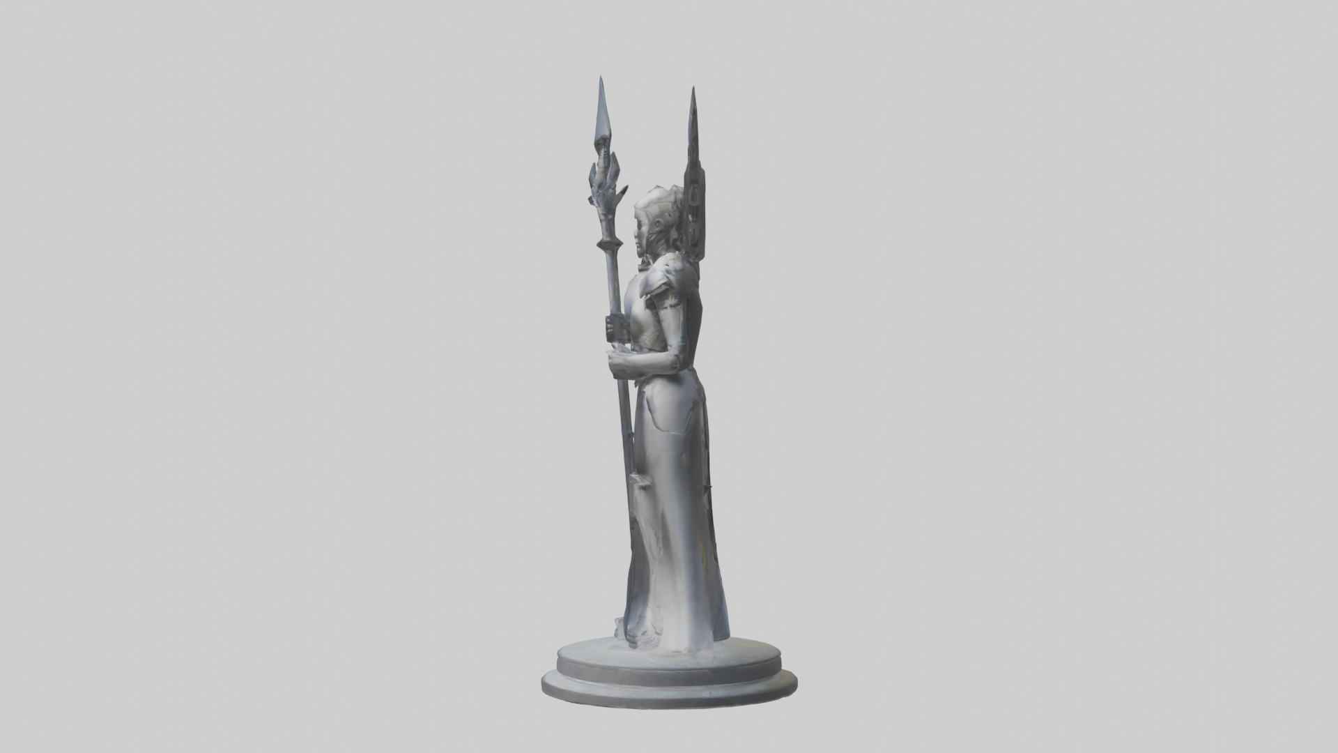 TechnoMage statue model Low-poly 3D model_12