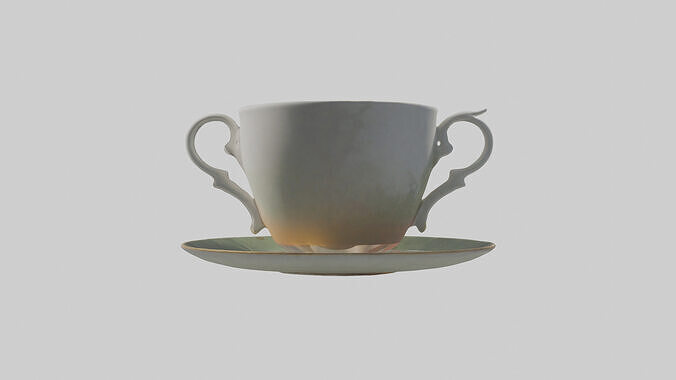 Tea Cup model 2 Low-poly 3D model