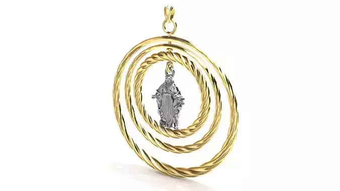 Spiral Pendant Jesus 3D model Texture