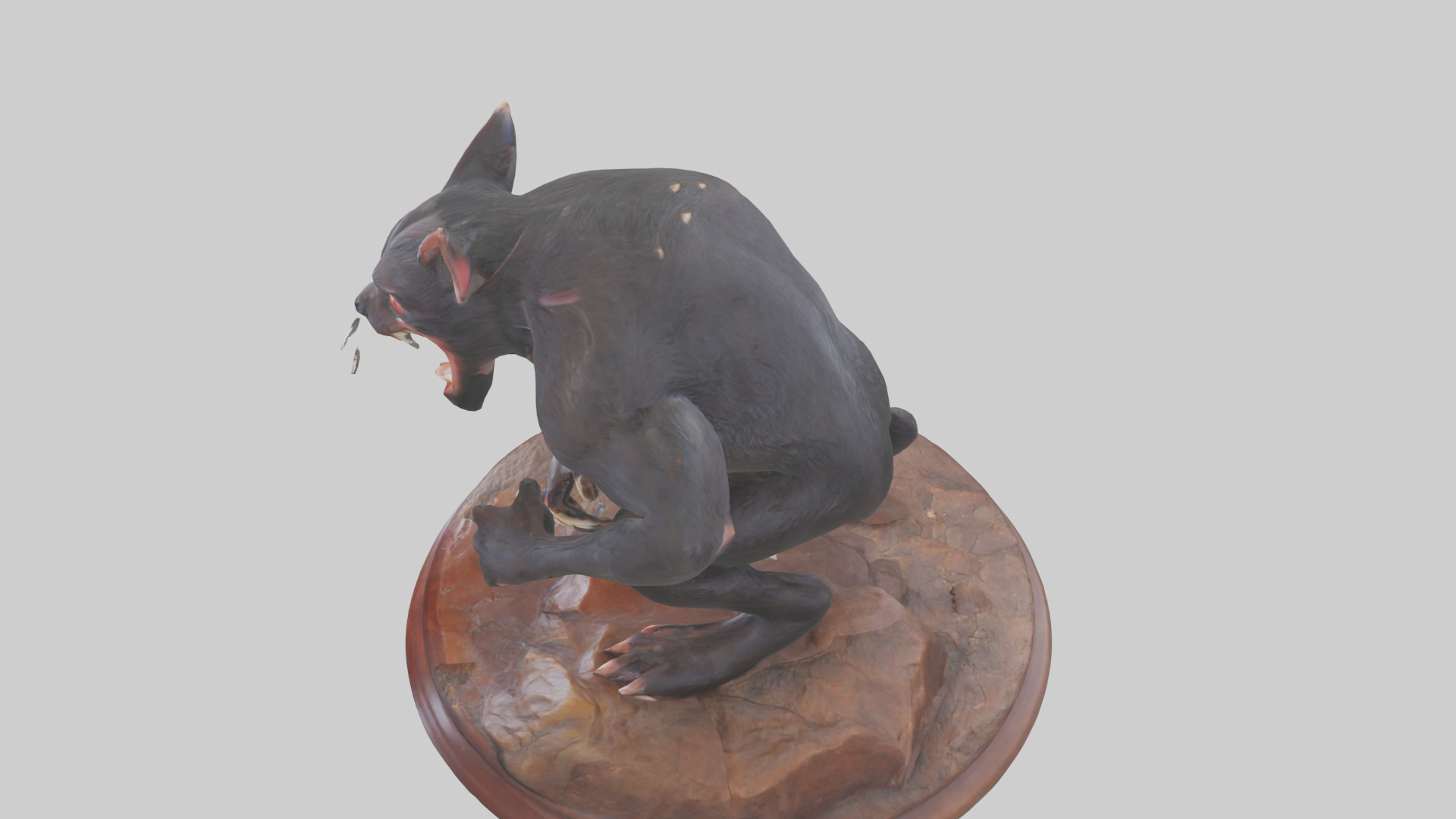 Tasmanian Devil statue model Low-poly 3D model_17