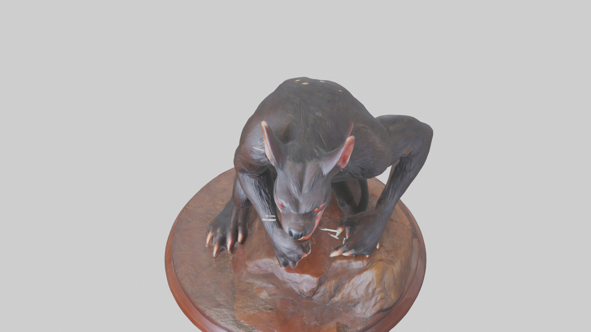 Tasmanian Devil statue model Low-poly 3D model_16