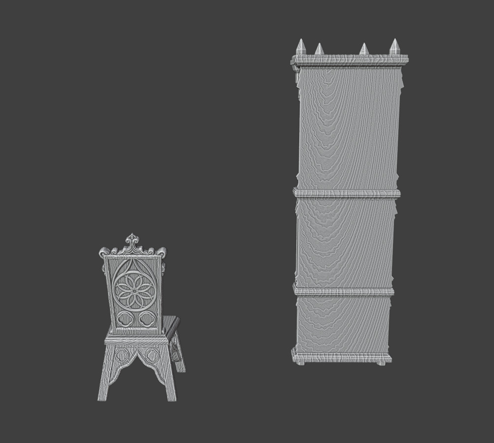 Gothic  Furniture  Set 2 3D print model_10