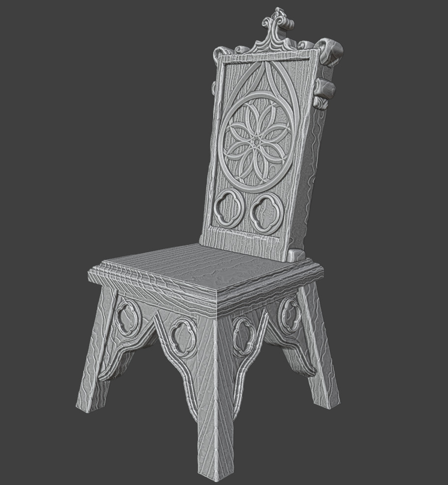 Gothic  Furniture  Set 2 3D print model_15
