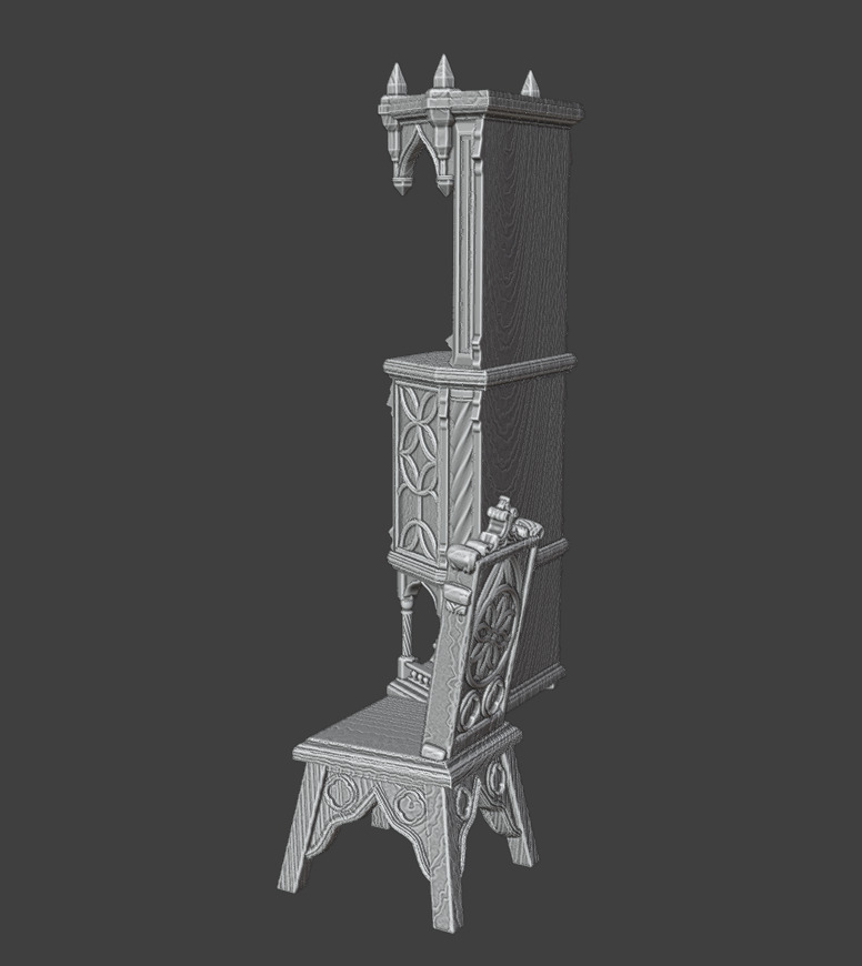 Gothic  Furniture  Set 2 3D print model_12