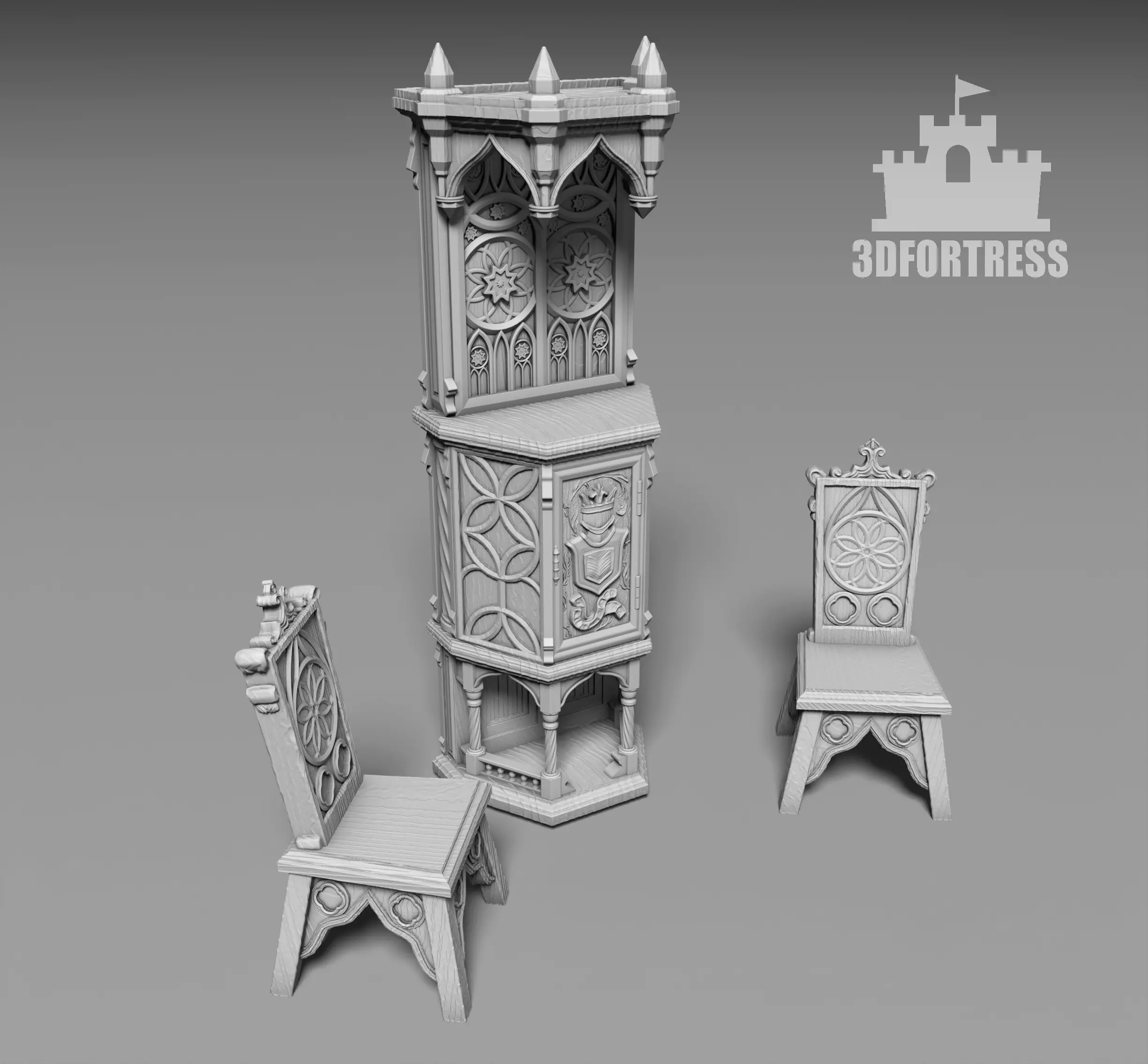 Gothic  Furniture  Set 2 3D print model_0