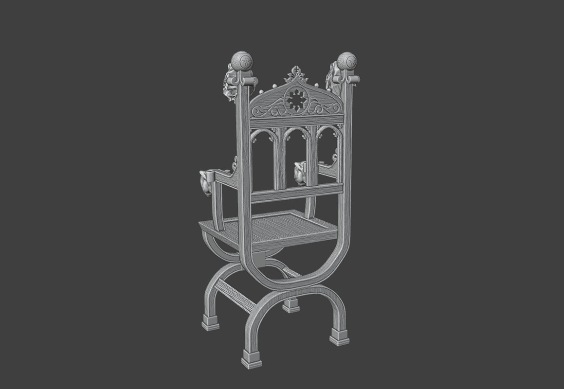 Chair  lion 3D print model_11