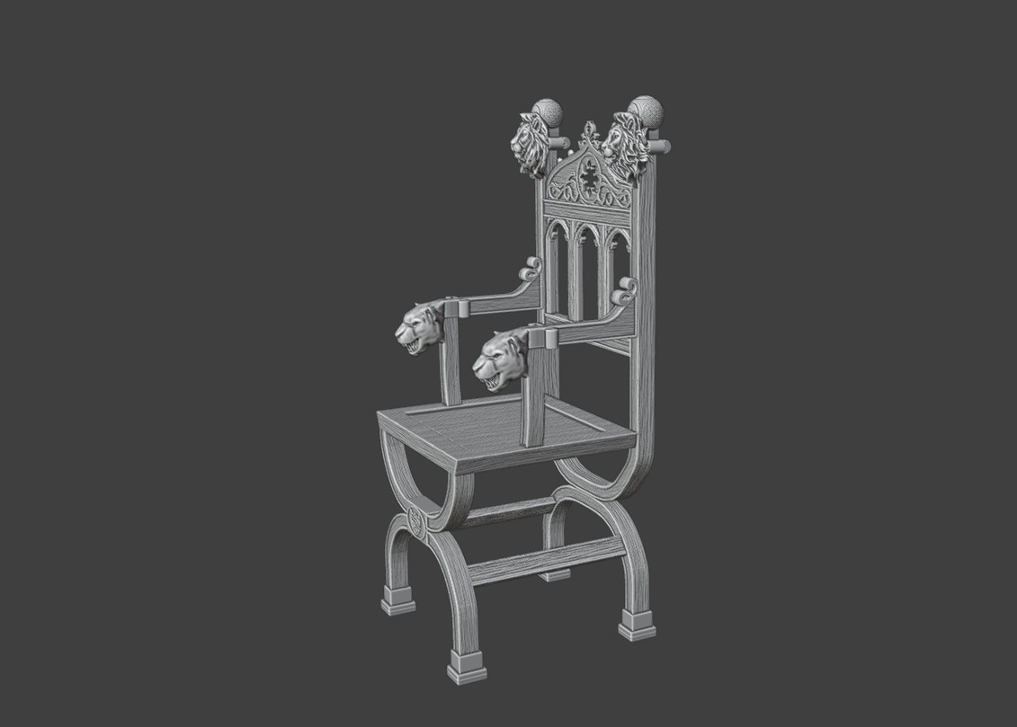 Chair  lion 3D print model_14