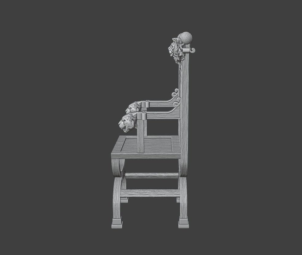 Chair  lion 3D print model_13