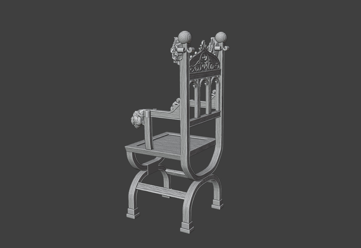 Chair  lion 3D print model_12
