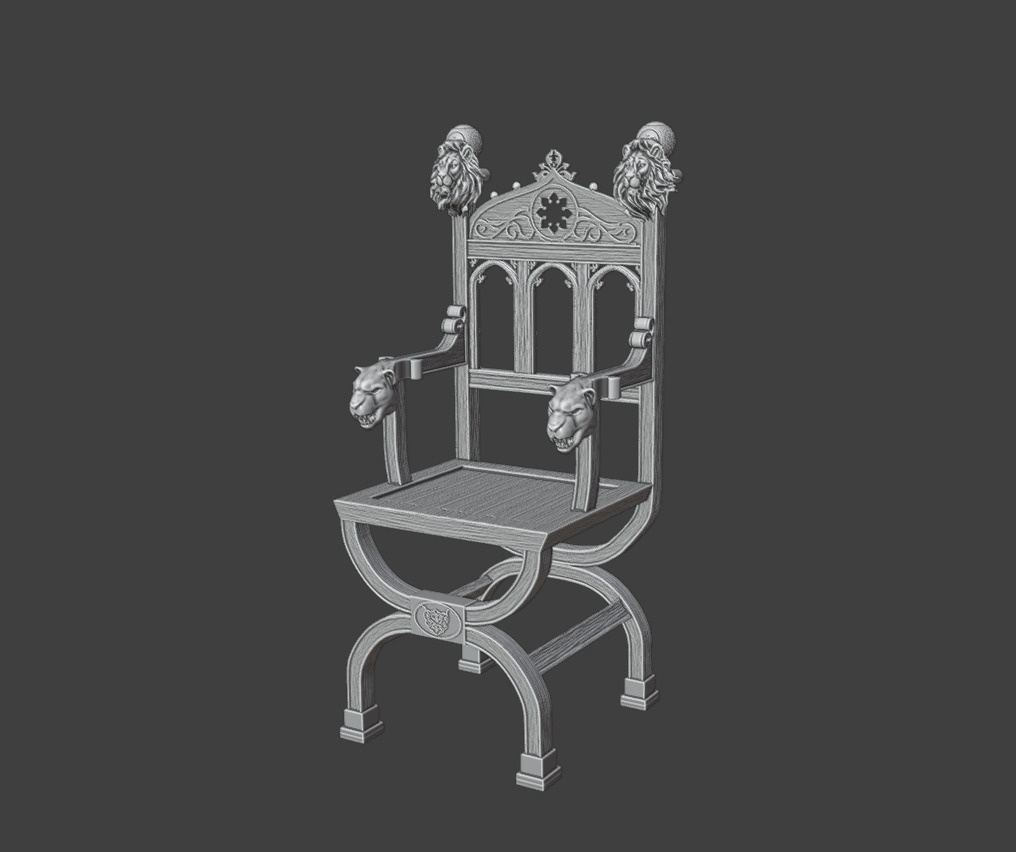 Chair  lion 3D print model_15