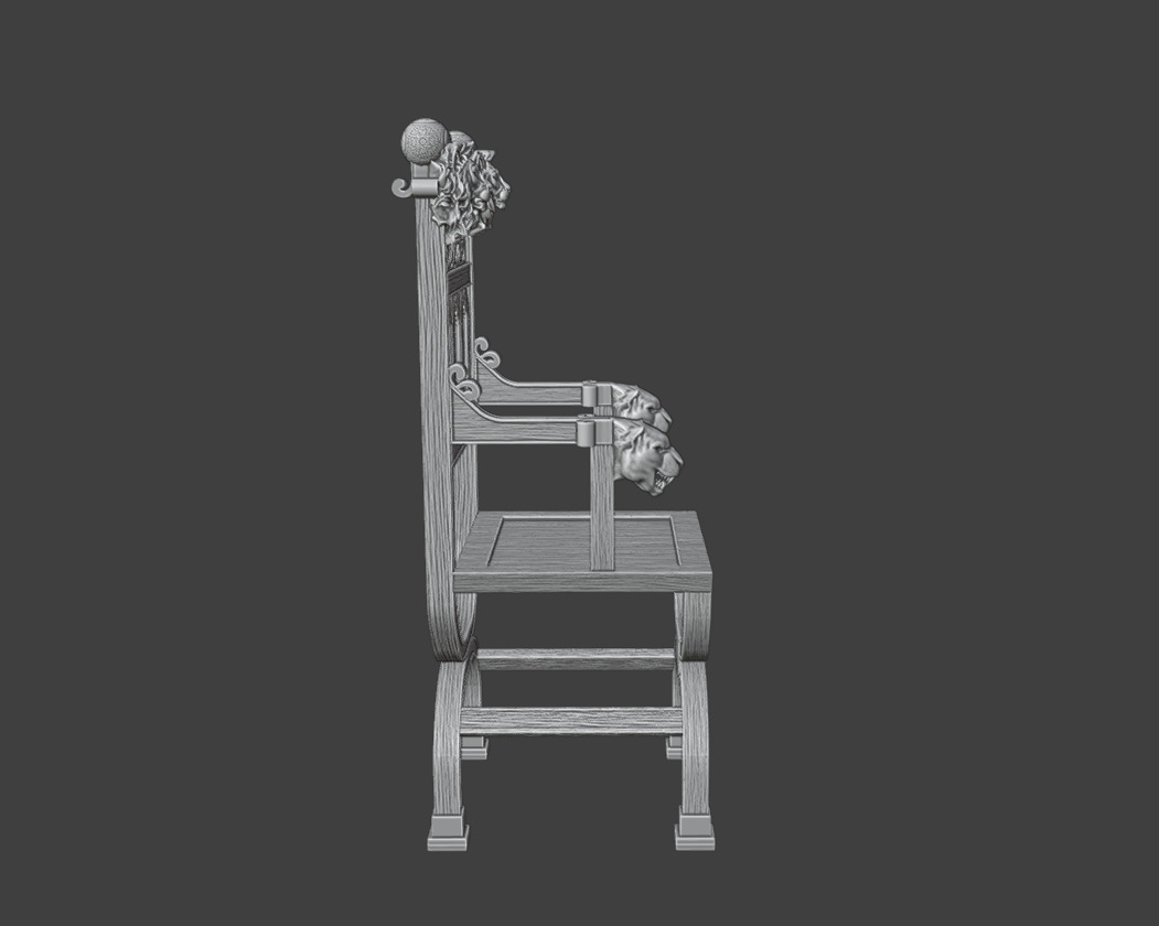 Chair  lion 3D print model_7