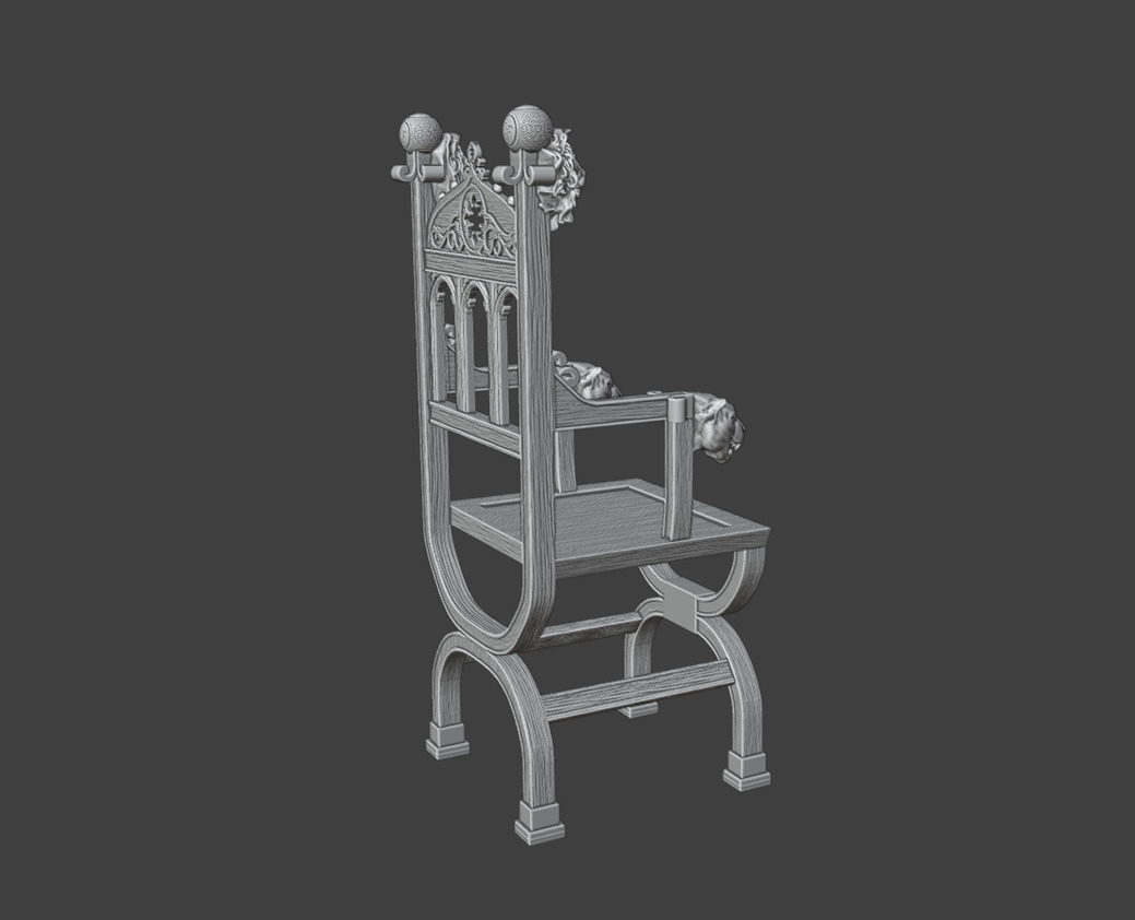 Chair  lion 3D print model_8