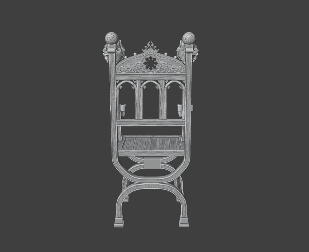 Chair  lion 3D print model_10