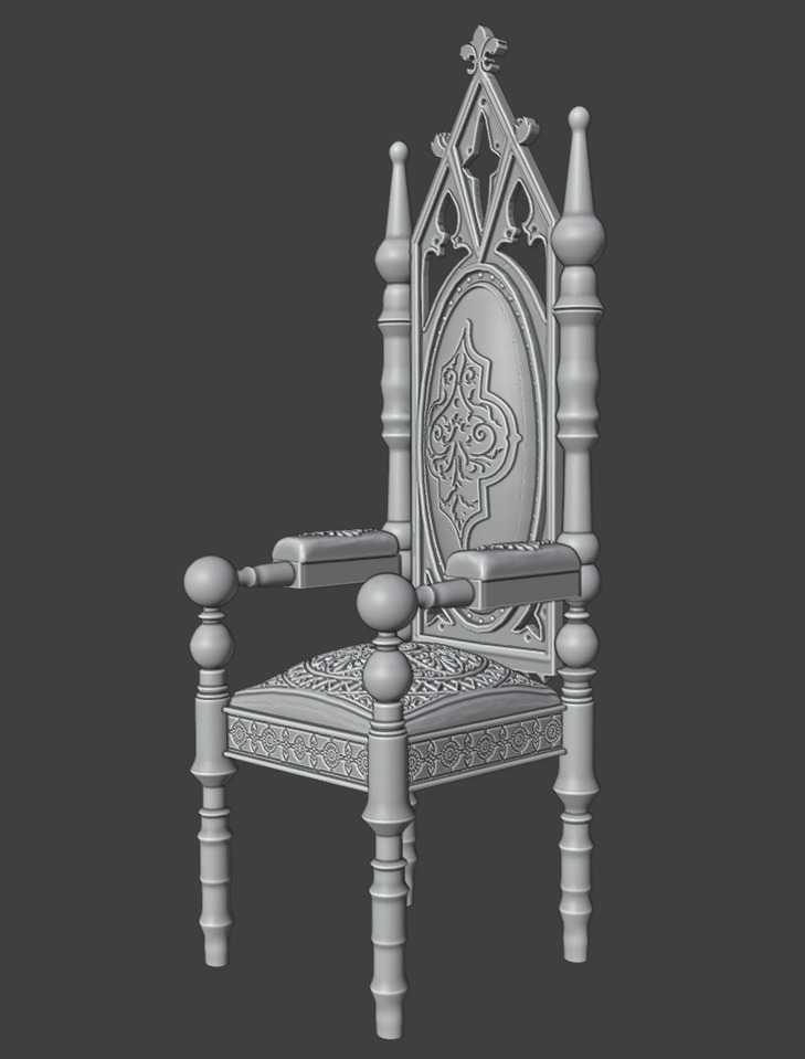 Chair guest 3D print model_15