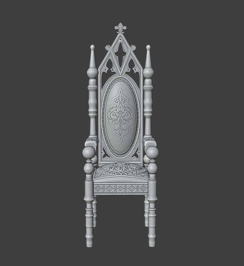 Chair guest 3D print model_4