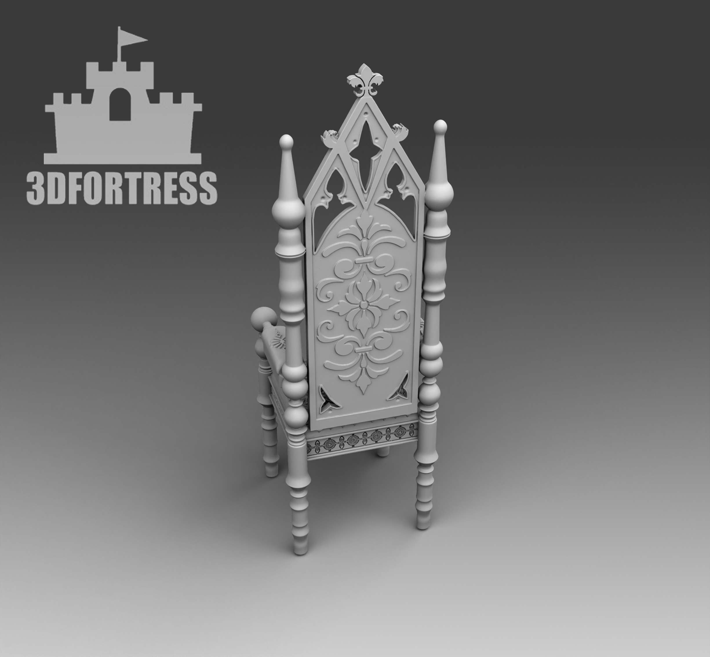 Chair guest 3D print model_3