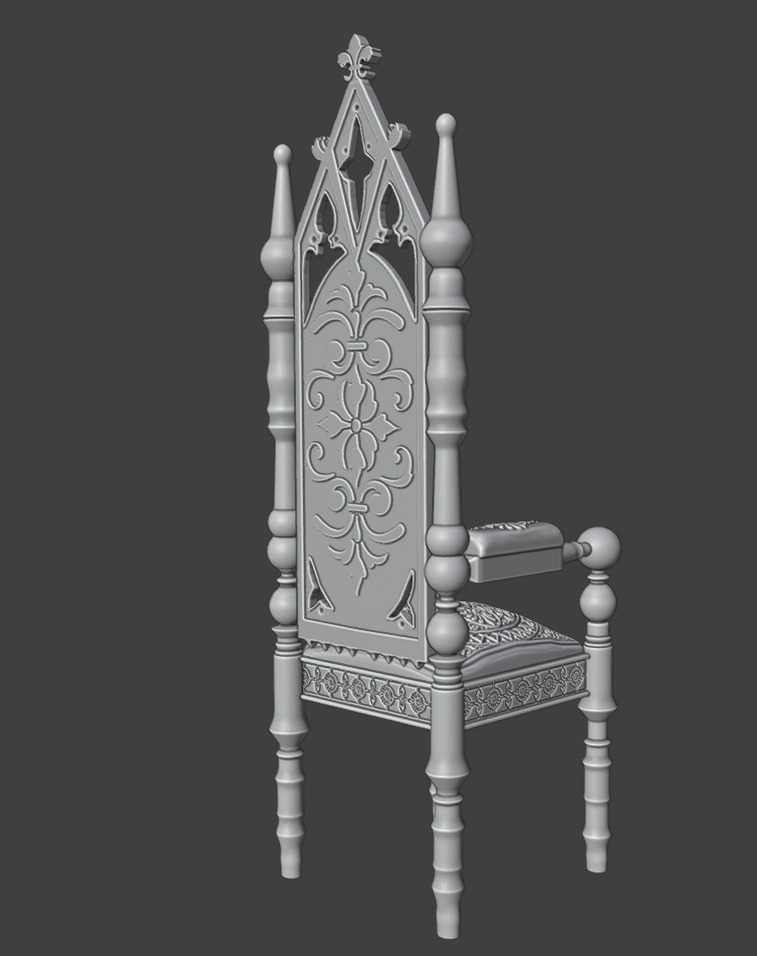Chair guest 3D print model_10