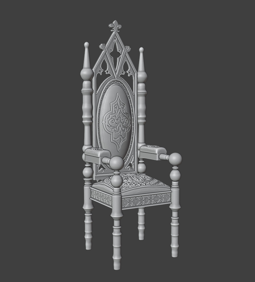 Chair guest 3D print model_8