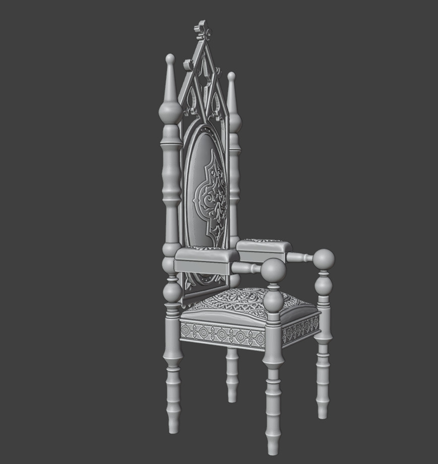 Chair guest 3D print model_13