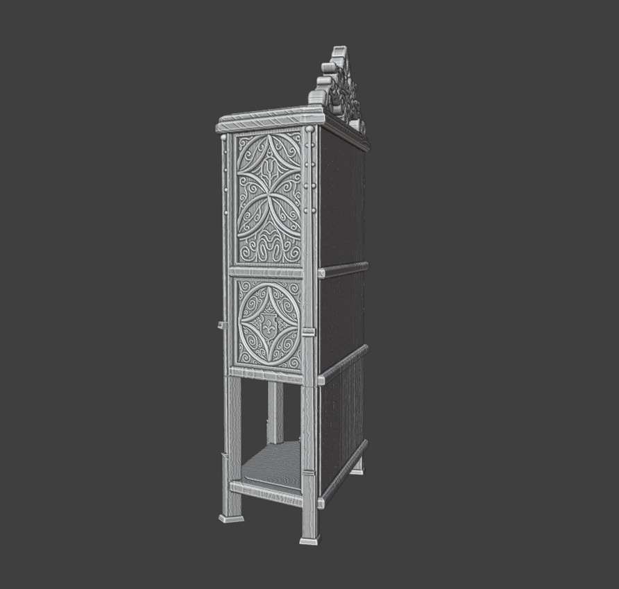 Antique Gothic Cabinet 3D print model_12