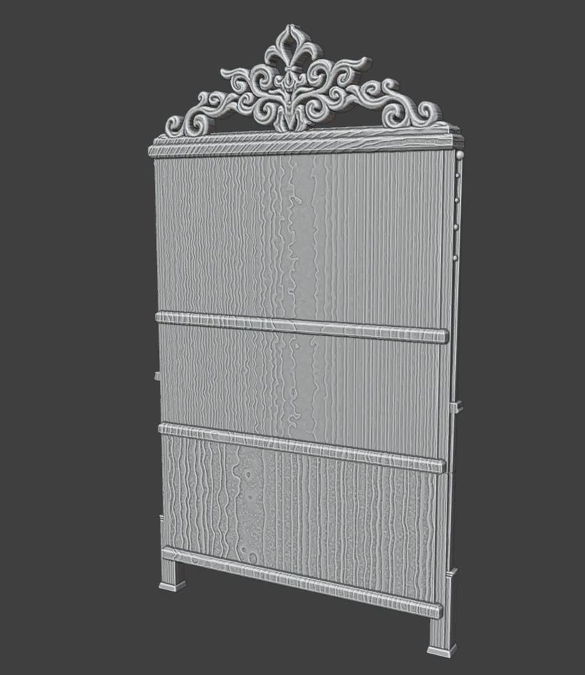 Antique Gothic Cabinet 3D print model_9